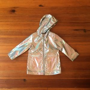 Cat & Jack Kids Hooded Rain Silver Coat